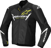 Alpinestars Faster V3 Airflow Leather Jacket - Black/White/Yellow Fluo