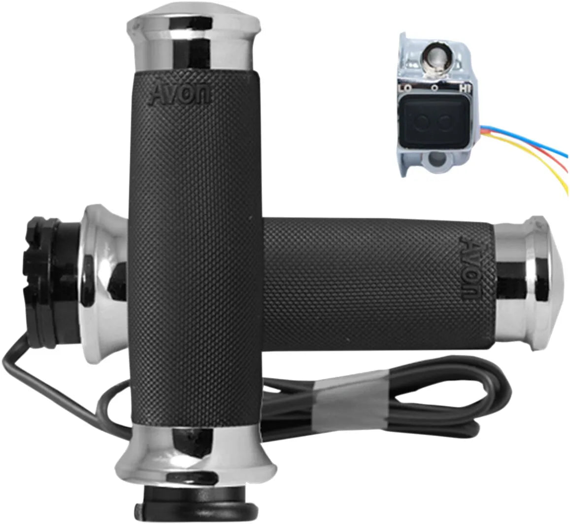 Avon Grips Heated Grips 1-inch Black/chrome