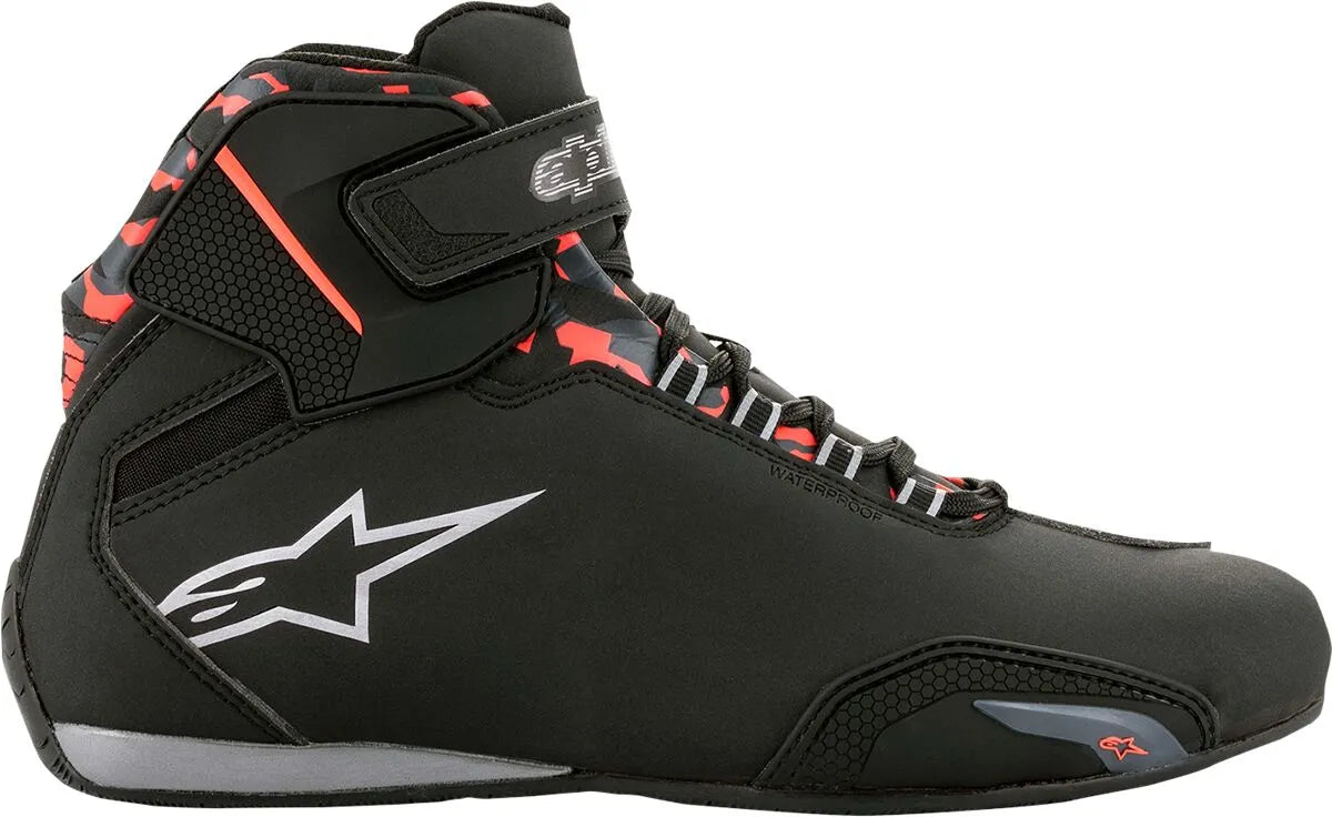 Alpinestars Sektor Waterproof Riding Shoes Black Gray Red