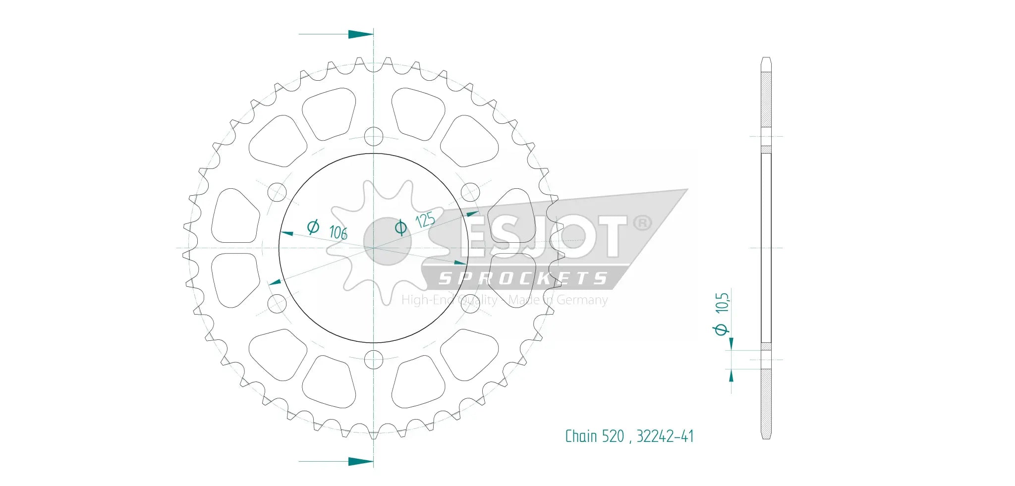 Esjot 520 Rear Sprocket - High-quality Steel