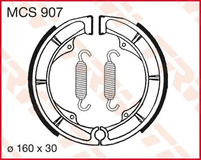 Trw Mcs907 Organic Brake Shoes Set (160mm) - Rear