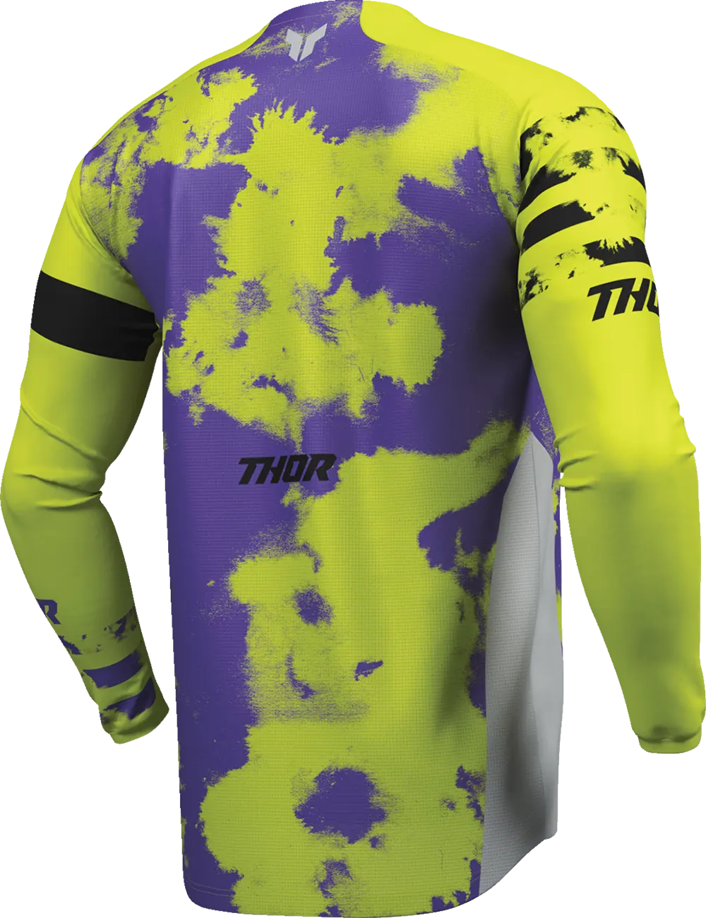 Thor Launchmode Bleach Motocross Jersey - Black/Gray/Purple/Acid