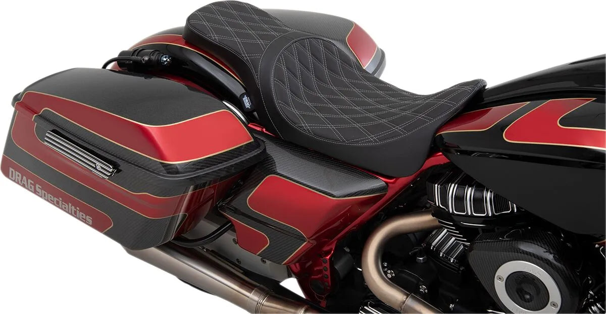 Drag Specialties Predator 2-up Seat - For Harley Davidson