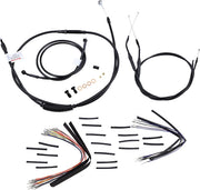 BURLY BRAND Black Vinyl Handlebar Cable Kit for Ape Hangers