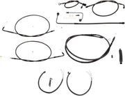 LA CHOPPERS Midnight Braided Handlebar Cable/Brake Line Kit
