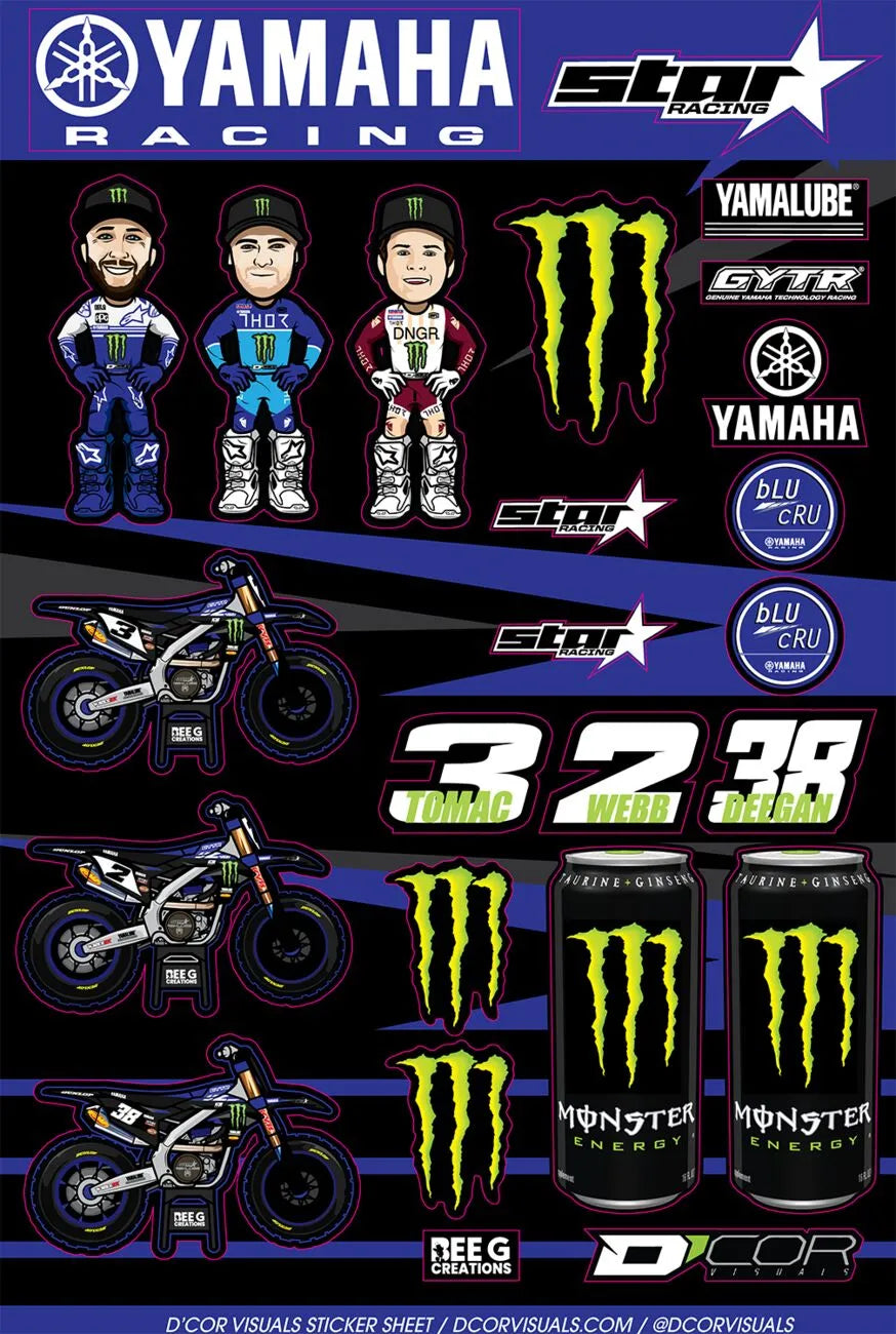 D'cor Visuals Decal Sheet - Yamaha Racing Graphic
