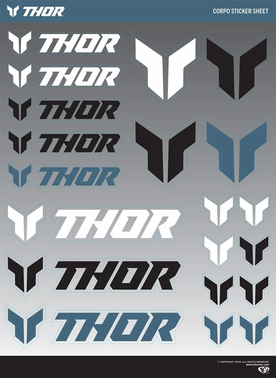 Thor Decal Sheet - 9" X 13" Multi-color Logo