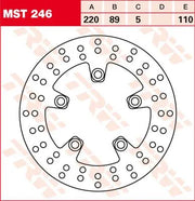 Trw Rund Fast Bremse Rotor 220mm-250mm - Bag