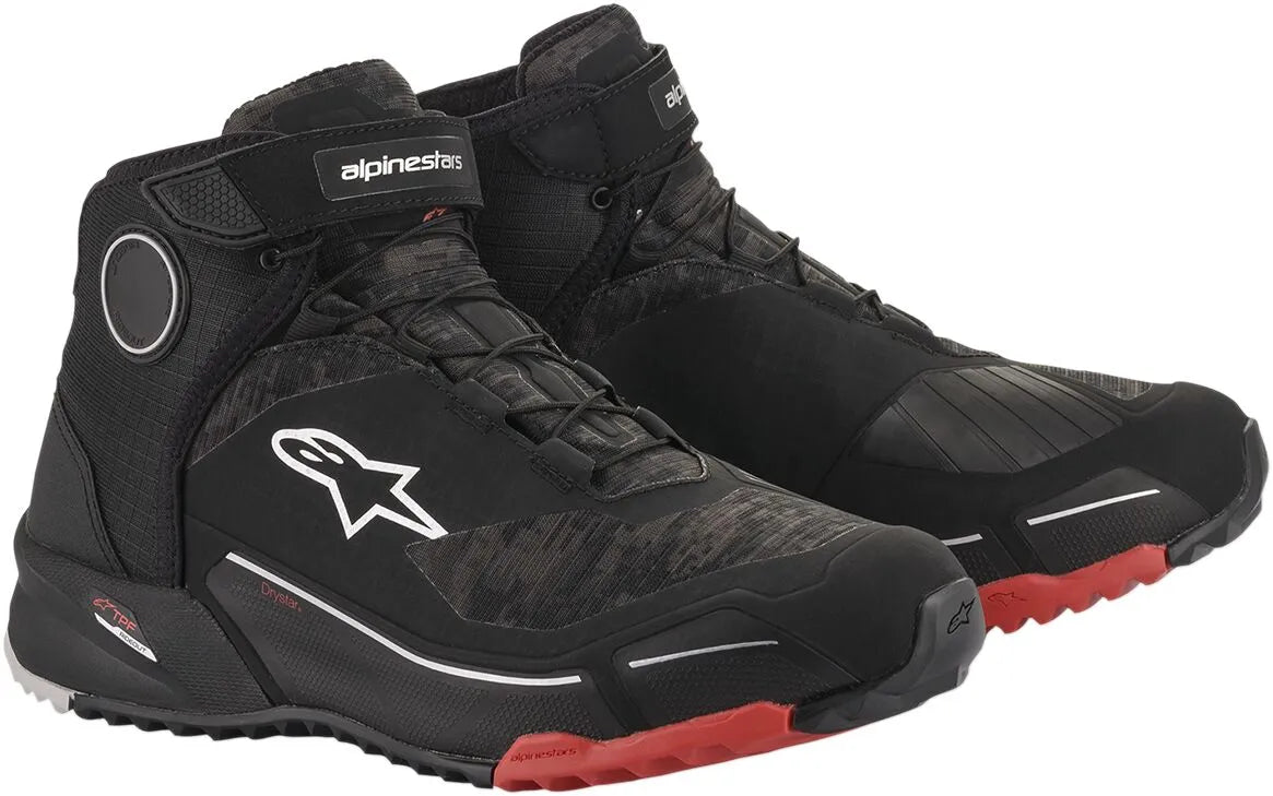 Alpinestars CR-X Drystar Riding Shoes Black Cool Grey Red