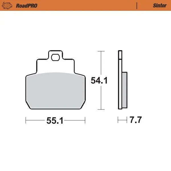 Moto-master Roadpro Sinter Scooter Brake Pads - Rear