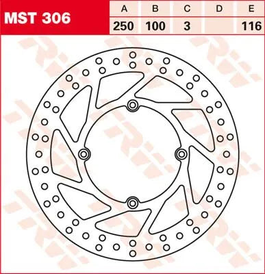 Trw Round Fixed Brake Rotor For Motorcycle - Front