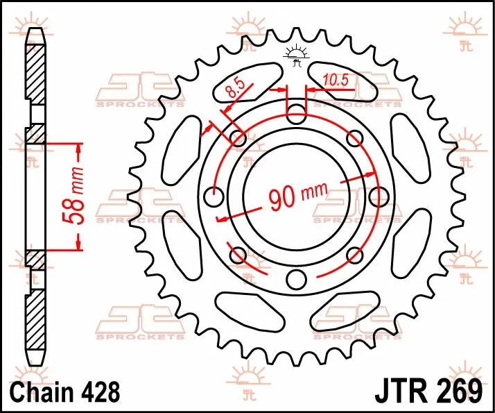 Jt Sprockets Steel Rear Sprocket 44t