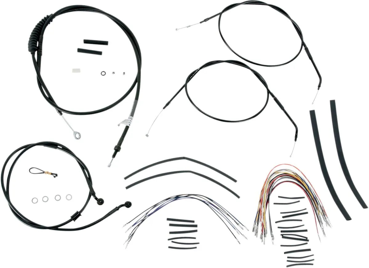 BURLY BRAND Black Vinyl Cable/Line Kit for 14" Ape Hangers