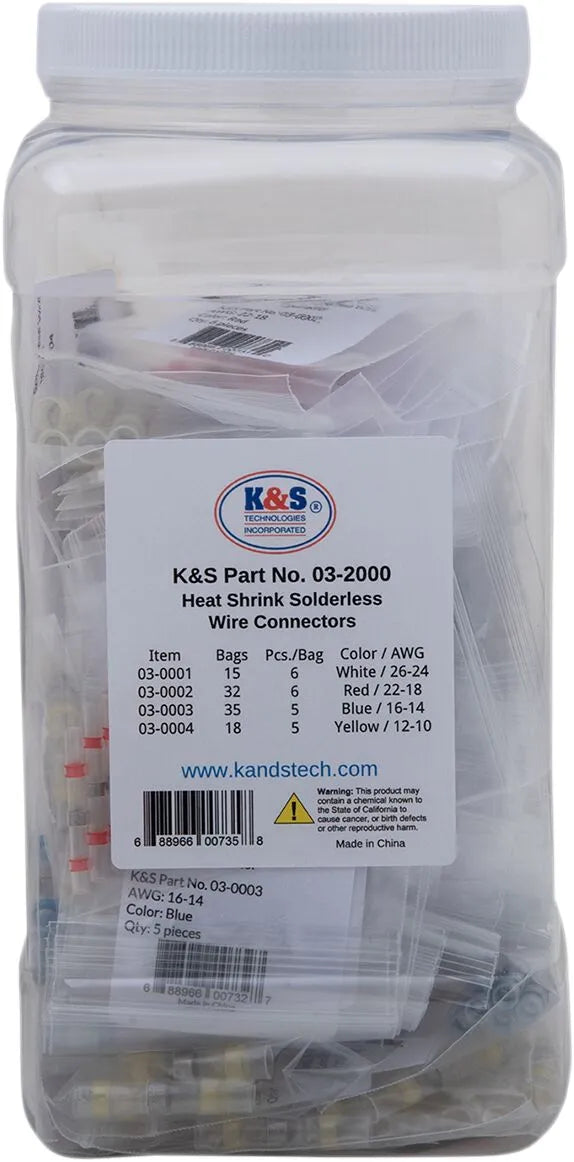 K&s Heat-shrink Solderless Wire Connector Kit