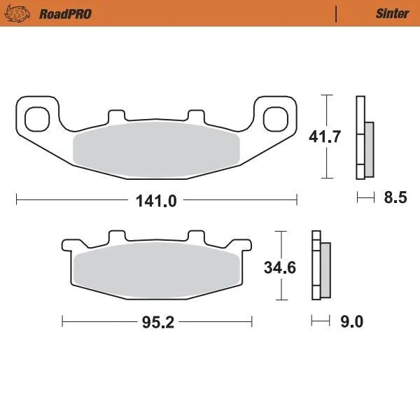 Moto-master Roadpro Sinter Brake Pad Rear - Rear