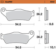 Moto-master Roadpro Sintered Brake Pad Rear - Rear