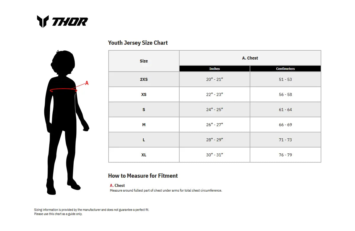 Thor Youth Launchmode Shockie Jersey Red/Blue