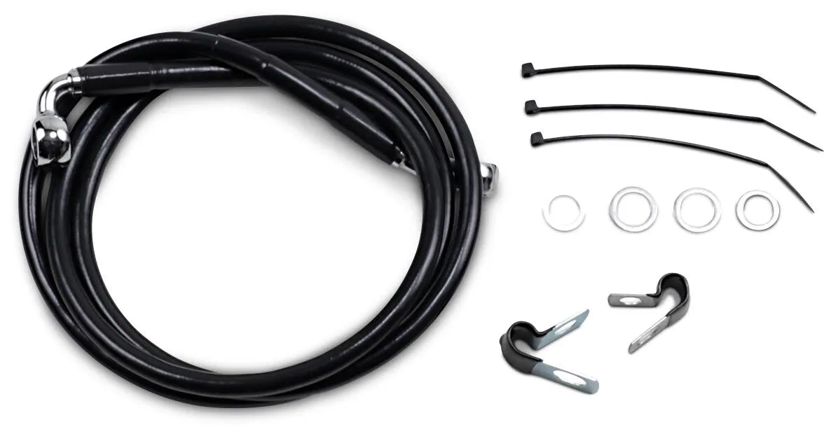 Drag Specialties Udvidet Sort Vinyl Bremse Slange Kit