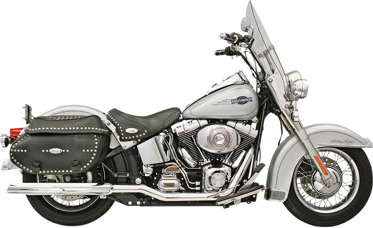 Bassani Xhaust Power Curve True-Dual Header Pipes Til Softail