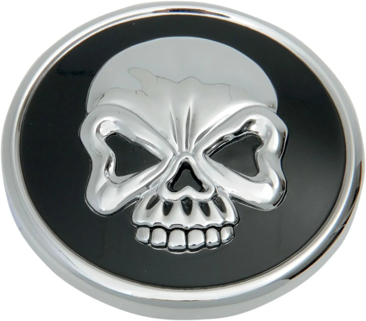 Drag Specialties Skull Gas Cap - Black/chrome