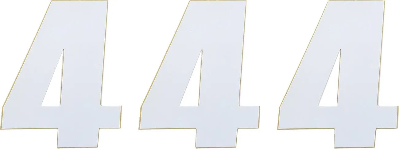 Moose Offroad Vinyl Race Numbers 4.5" White (3-pack)