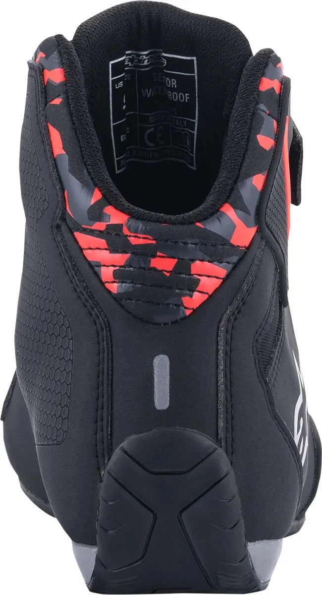 Alpinestars Sektor Waterproof Motorcycle Shoes Black Gray Red