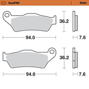 Moto-master Roadpro Sinter Bremseklodser Bag - Bag