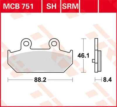 Trw Srm Series Sintered Scooter Brake Pads - Rear