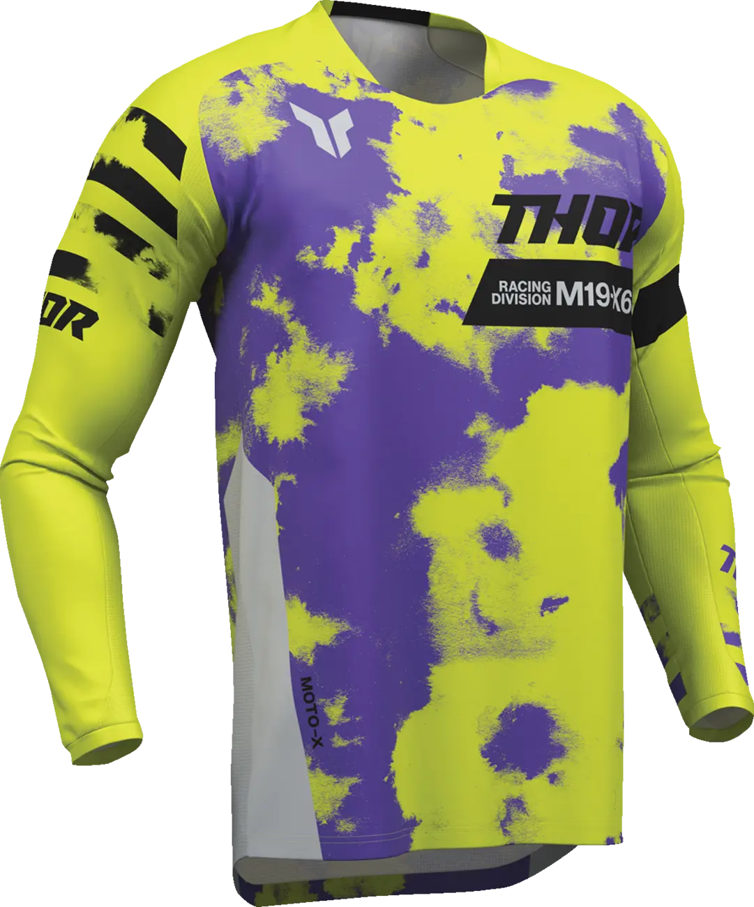 Thor Youth Launchmode Bleach Jersey - Black/Gray/Purple/Acid