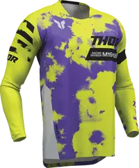 Thor Youth Launchmode Bleach Jersey - Black/Gray/Purple/Acid