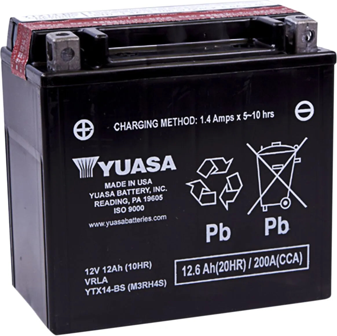 Yuasa YTX14-BS AGM Maintenance-Free Battery for Suzuki BMW Honda