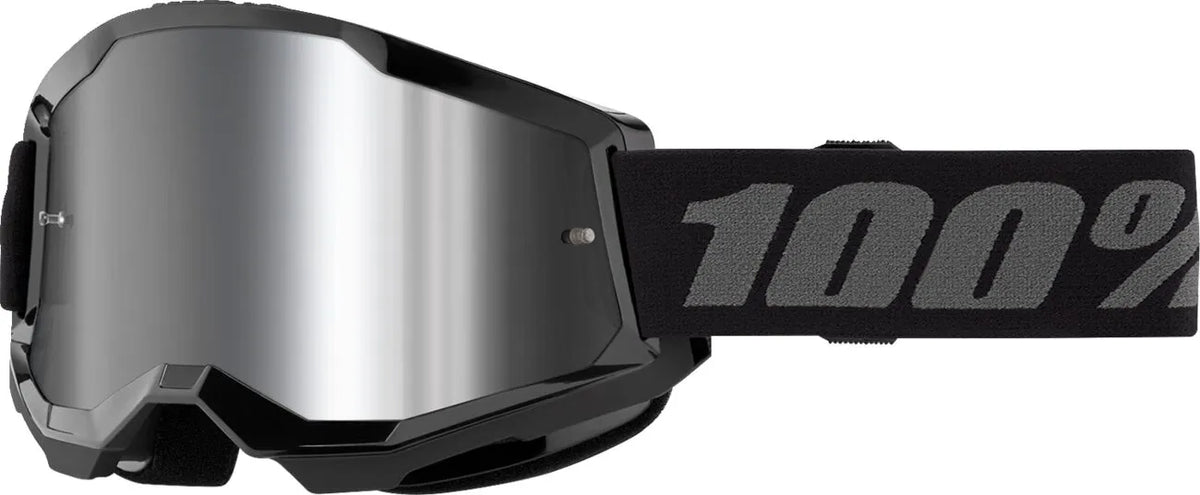 100% Strata 2 Goggle Black Mirrored Silver Lens