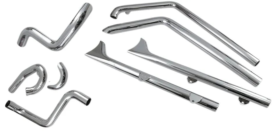 Bassani Xhaust True Duals Fishtail Exhaust System Chrome