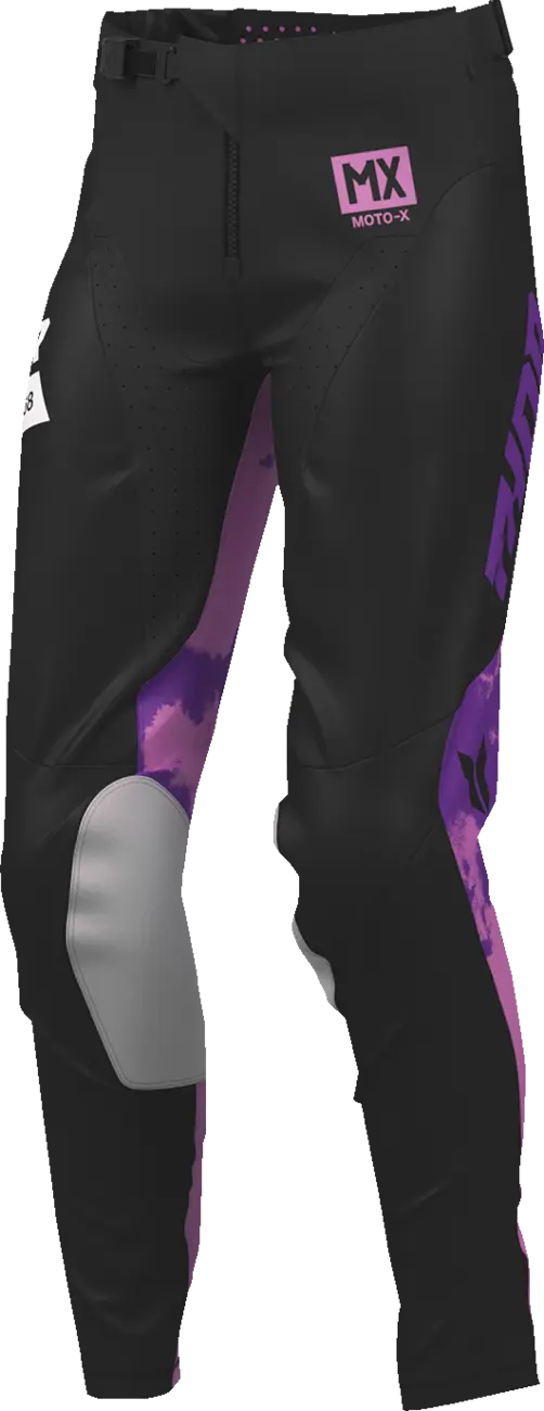 Thor Women's Launchmode Bleach Motocross Pants - Black/Purple/White