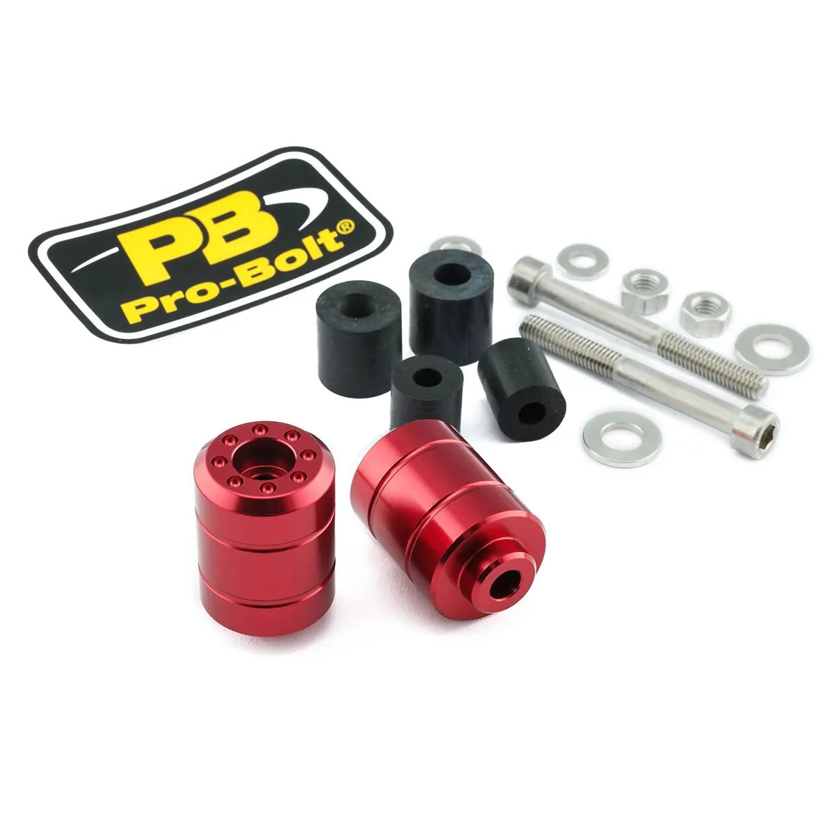 Pro Bolt Aluminium Bar Ends - Red