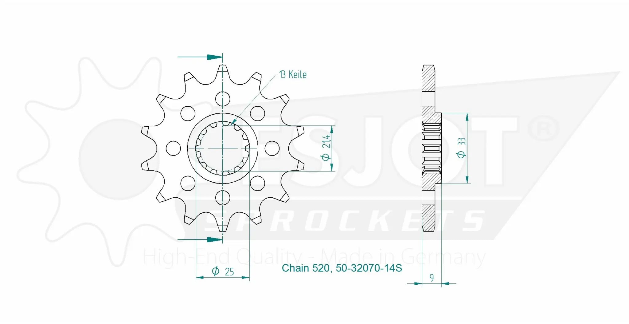 Esjot 520 Sport Sprocket Front - High-performance