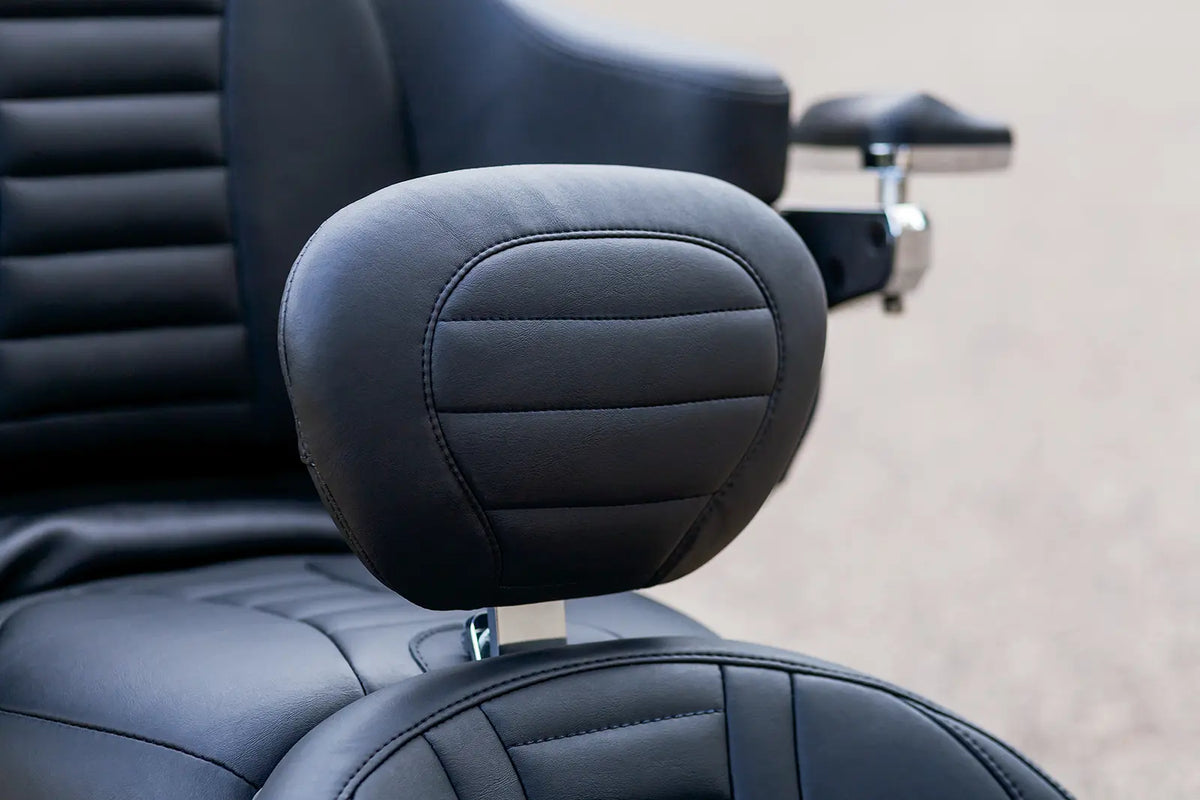 Mustang Super Touring Driver Backrest - Tuck and Roll - Black - 79012