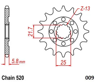 Moto-master Steel Ultralight Front Sprocket