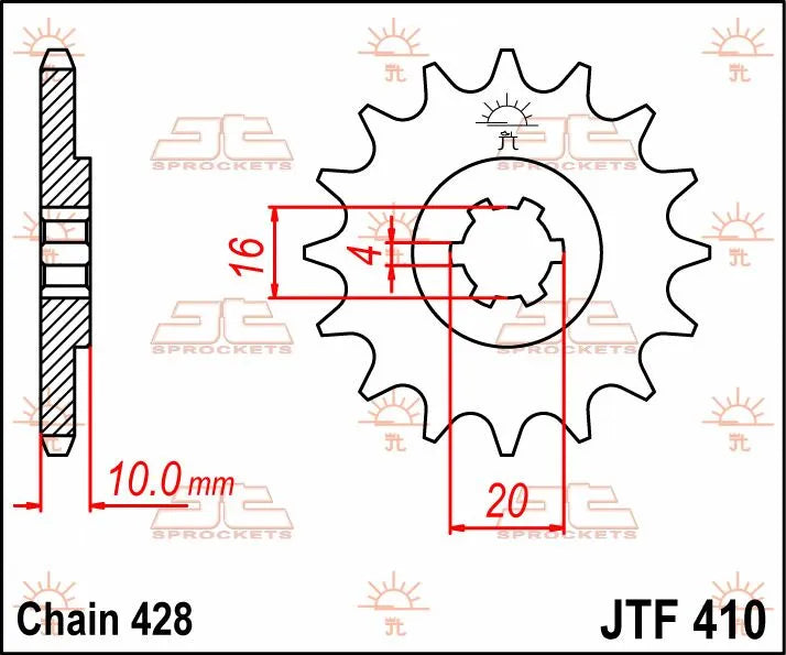Jt Sprockets Front Sprocket - 428 Chain, 14 Tooth
