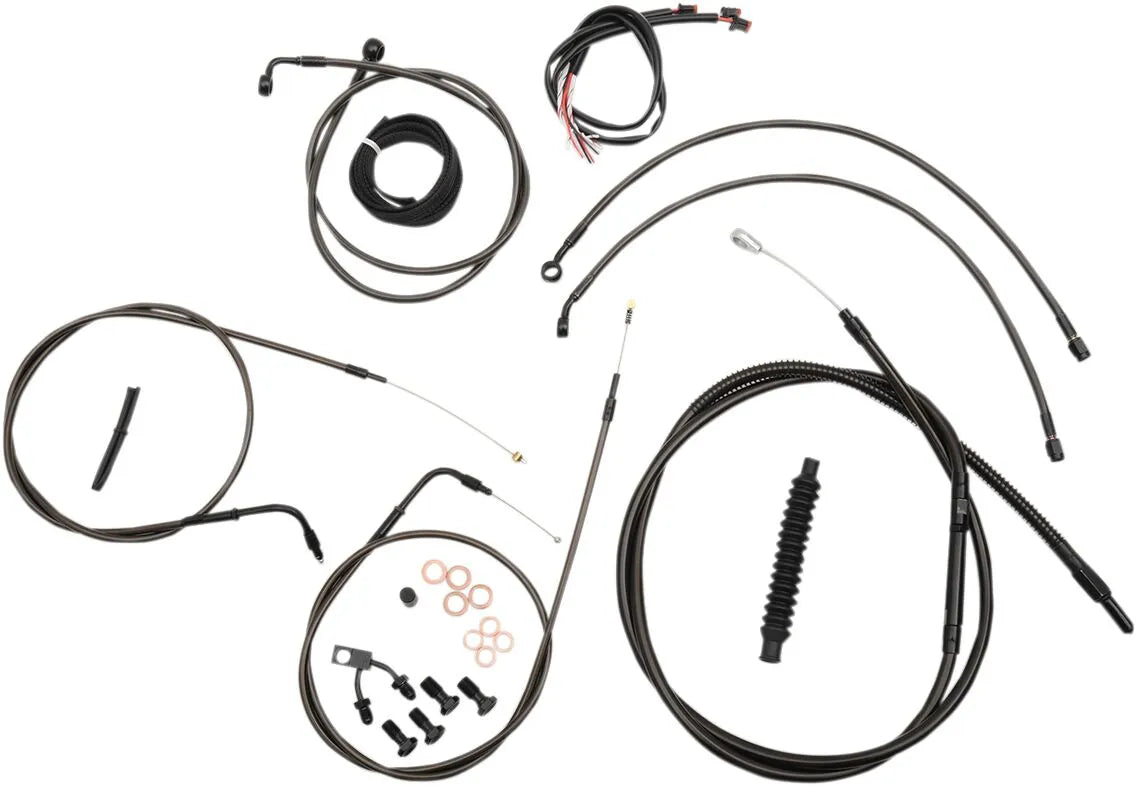 LA CHOPPERS Midnight Braided Cable Kit 12"-14" Handlebar