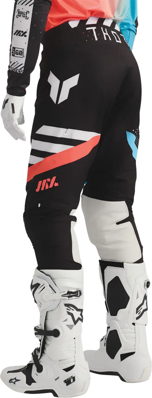 Thor Sportmode Synth Pants - Black/White/Coral/Turquoise