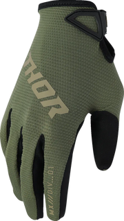Thor Youth Ridemode Static Mx Gloves - Black/Camo Green