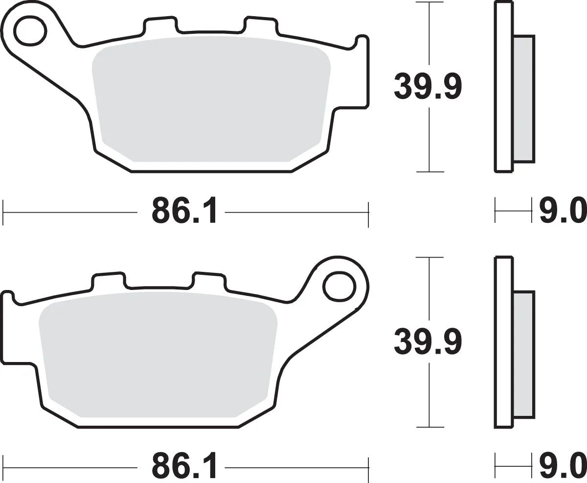 Sbs Ls Street Excel Sintrede Metal Bag Bremseklodser - Bag