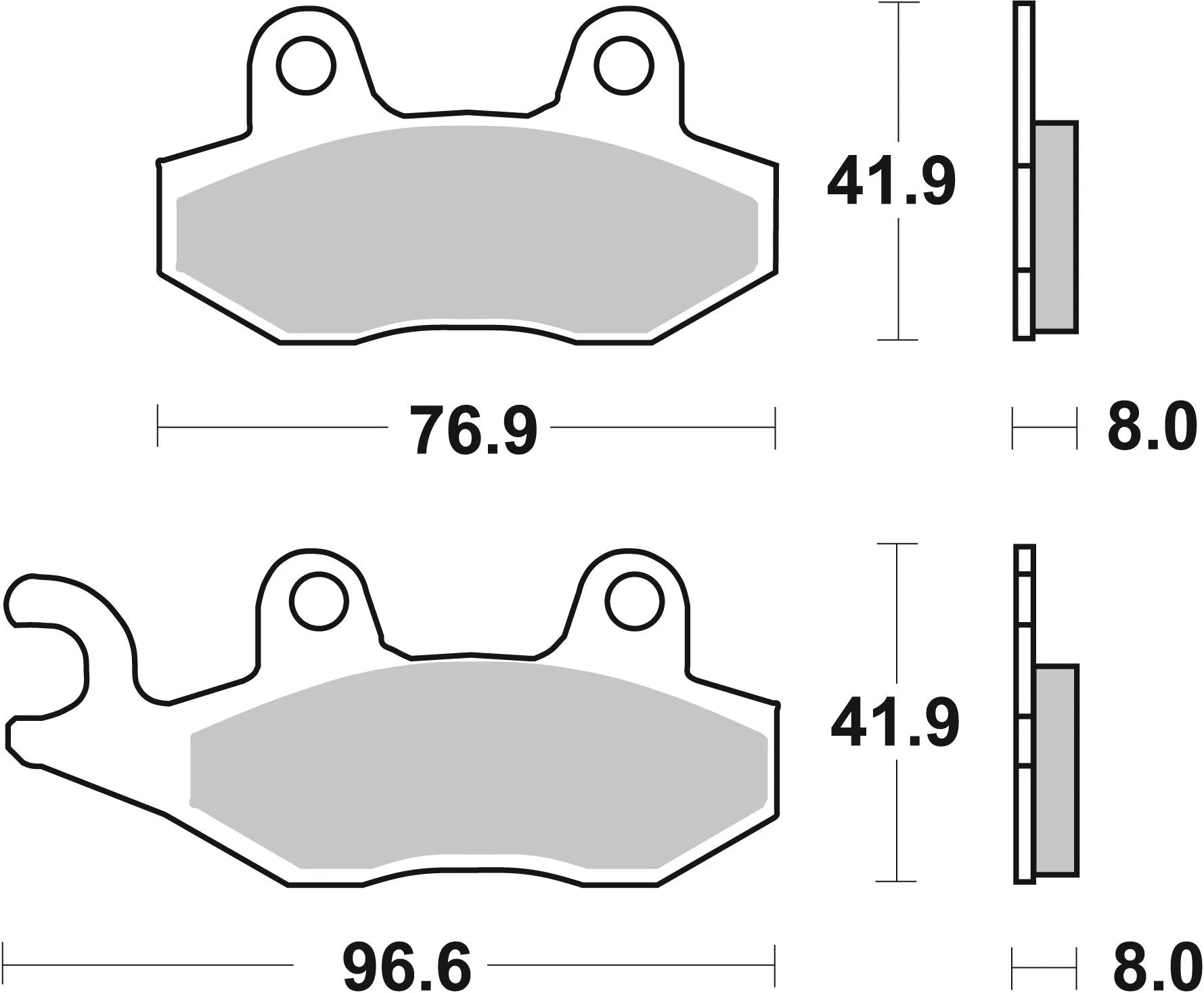 Sbs Ct Scooter Carbon Tech Organic Brake Pads - Rear