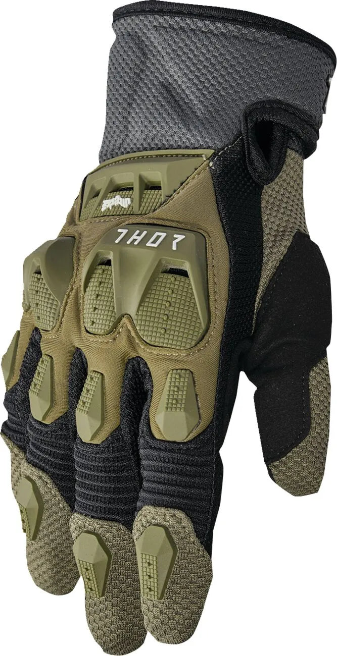 Thor Terrain Gloves - Black/Charcoal/Army Green