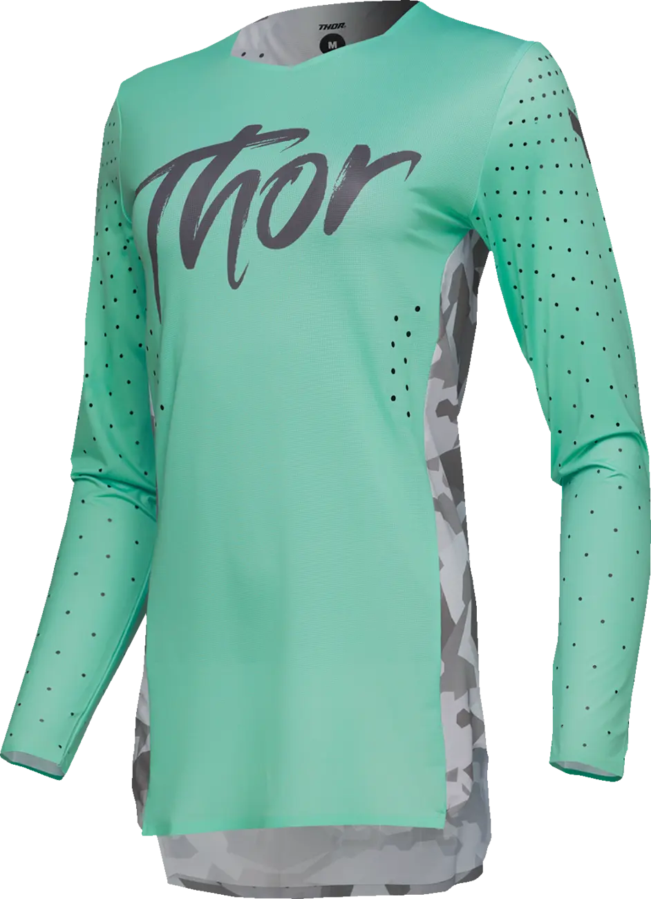Thor Women's Sportmode Shadow Jersey - Green/Teal/Camo Gray