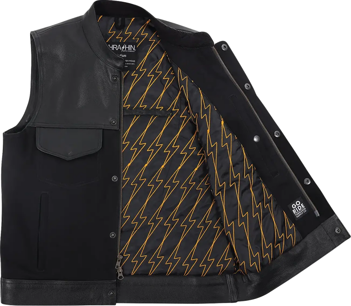 Thrashin Supply Co Kanan Leather Denim Riding Vest