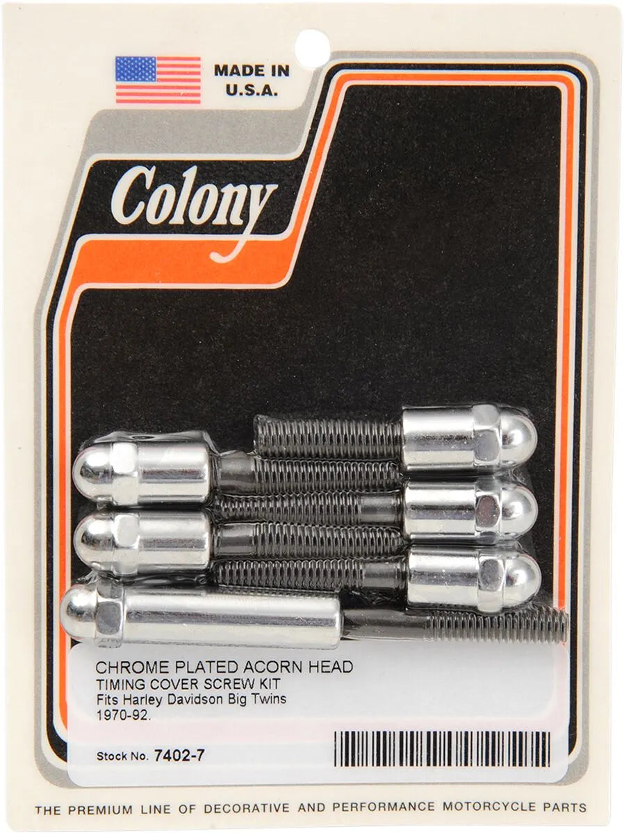 Colony Cam Cover Acorn Screw Kit for Harley Davidson Big Twin