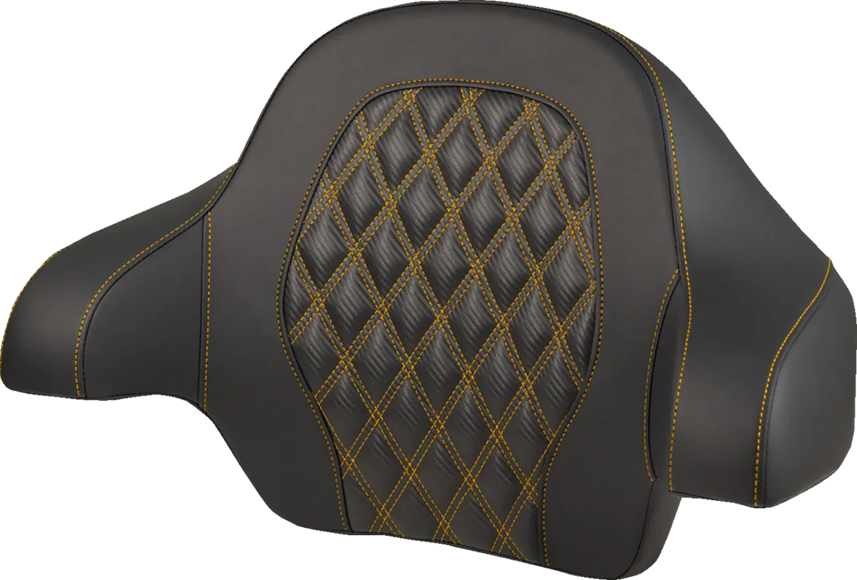Saddlemen Tour Pak Backrest Pad CF LS Gold Stitch