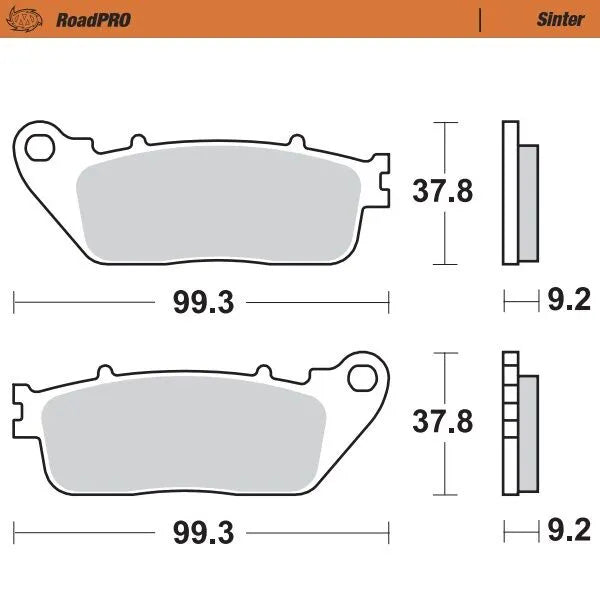 Moto-master Roadpro Sinter Brake Pad Rear - Rear